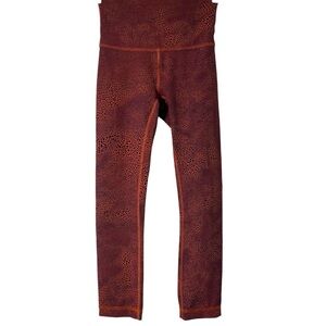 Lululemon HR Tights Crackle Glaze Vintage Orange Larkspur Legging Size 2